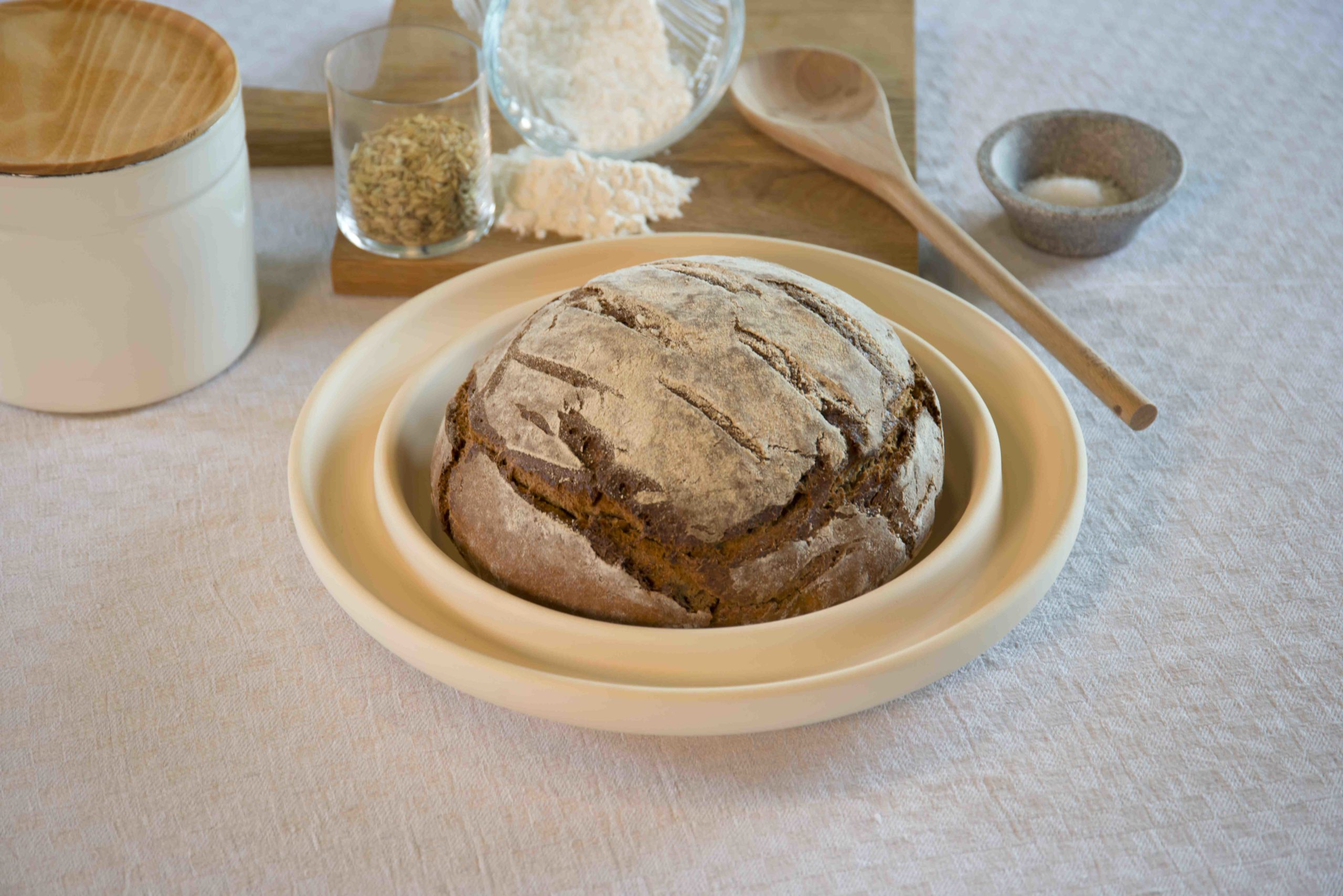 Bread und Cake -  Backplatte rund Natur