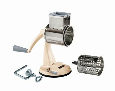 -Hand-Ganzmetallreibe mit Saugfu§/Zwinge in beige