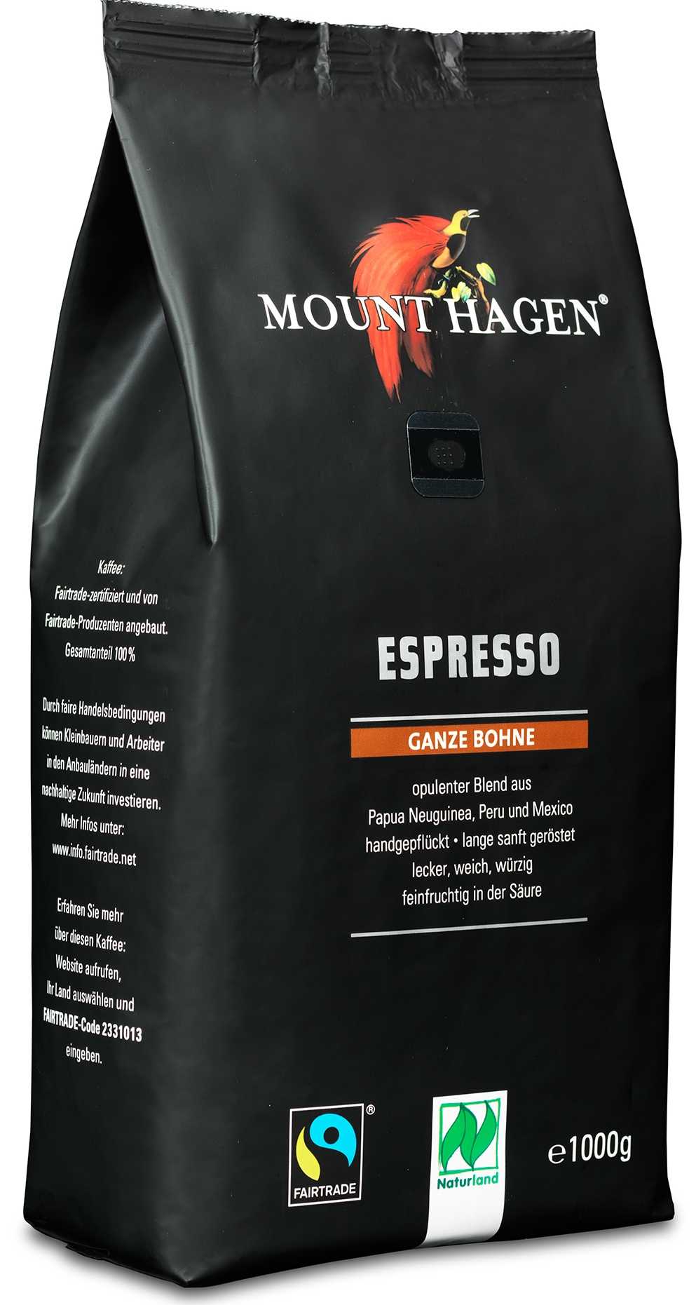 Mount Hagen Espresso Bio 1kg ganze Bohne