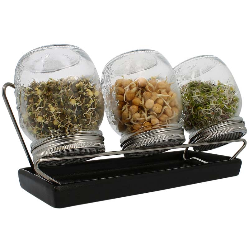 Eschenfelder-3er-Sprossensystem-750ml-anthazit-331607E Eschenfelder 3er-Sprossen-System 750 ml Glas, Anthrazit, Edelstahlring