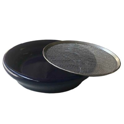 Eschenfelder Kressesieb, Keramik metallic blau, 12 cm ø
