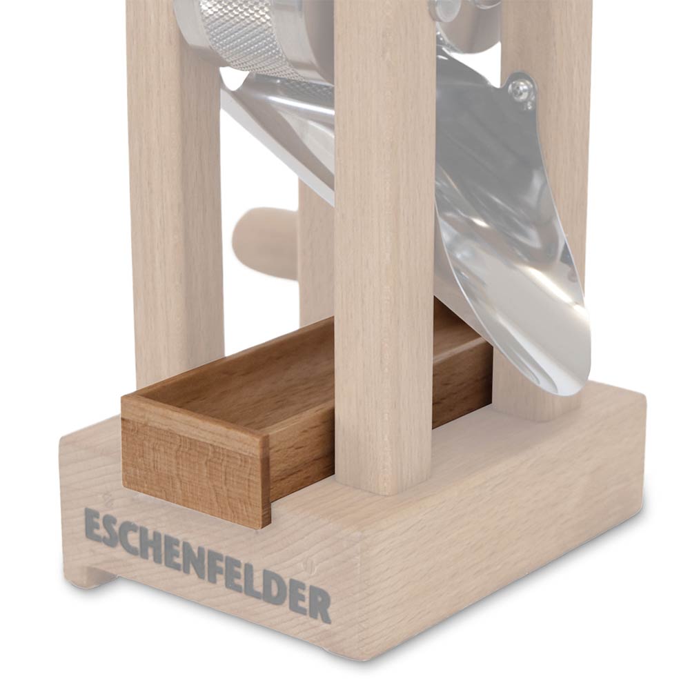 115160-Kruemelschaelchen-Kornquetsche-2 Krümelschälchen aus Buche für Kornquetsche Tischmodel